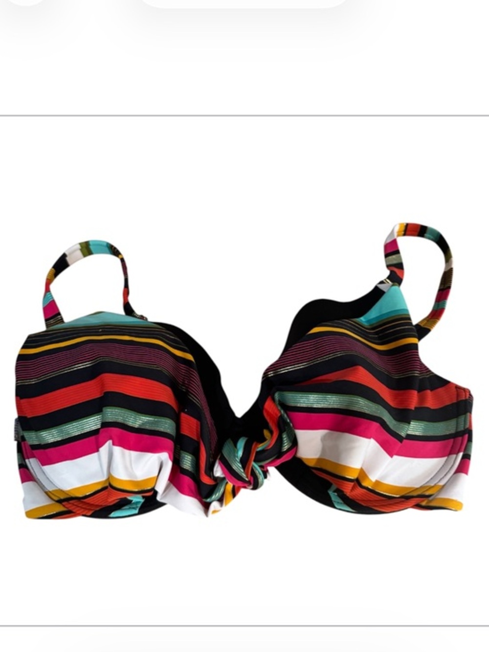 CAPTIVA Striped Multicolor twist front push up Underwire Bikini Top size small